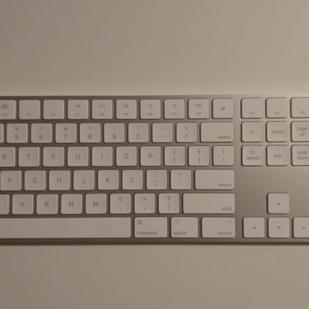Slim White Wireless Keyboard for Home Office